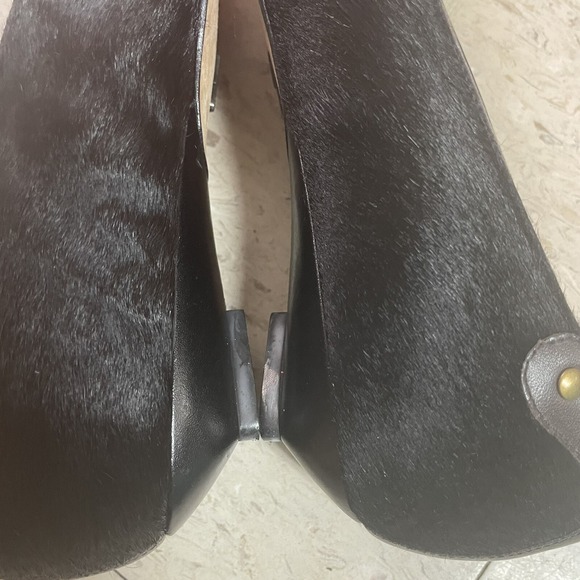 J VINCENT Brown Calf Hair Leather Embellished Flats Womens Size 6 - Picture 8 of 15